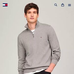 Solid Logo Quarter-Zip Sweater